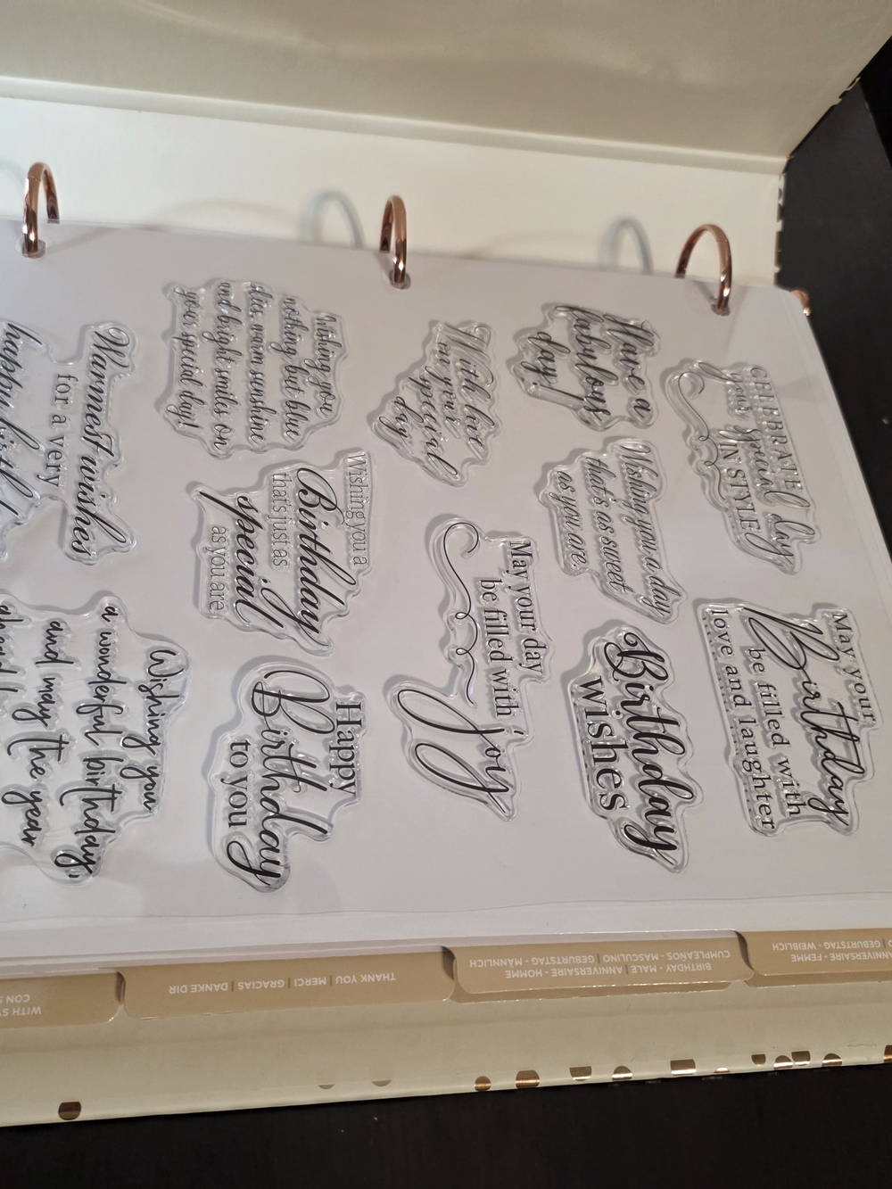 Clear Sentiment Birthday Stamp Set - White/Clear